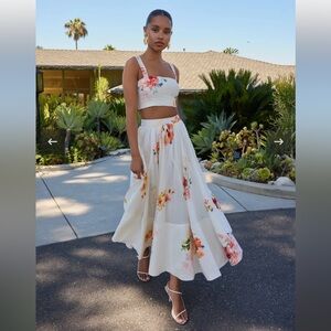 HEMANT & NANDITA Saba Skirt + Top Floral Set Size M